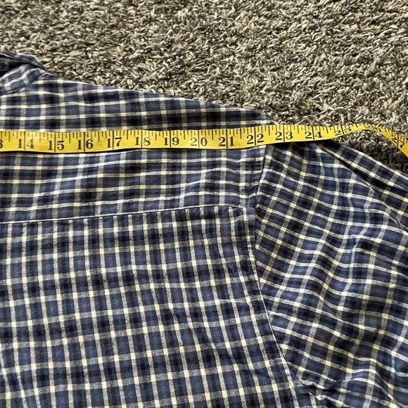 Vintage Men’s Faded Glory Navy and White Plaid Shirt (XL) - Picture 3 of 6